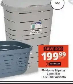 Checkers M-Home Hipster Linen Bin offer