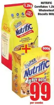 Boxer NUTRIFIC Cornflakes 1.2kg & Wholewheat Biscuits 900g offer