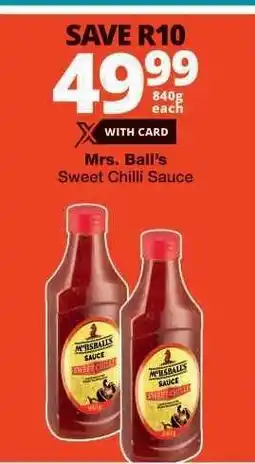 Checkers MRS BALL'S SWEET CHILLI SAUCE offer