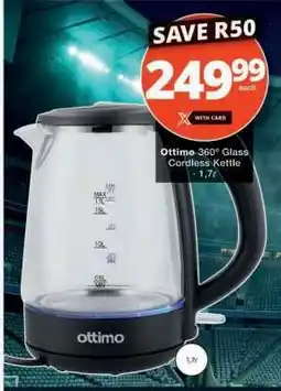 Checkers Ottimo 360° Glass Cordless Kettle offer