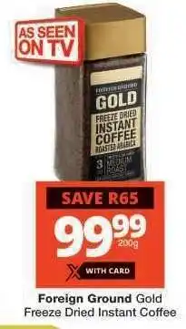 Checkers Foreign Ground Gold Freeze Dried Instant Coffee offer