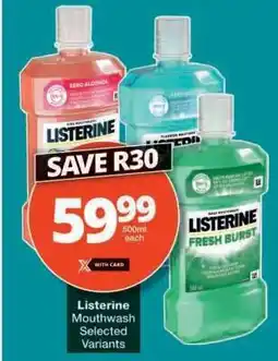 Checkers LISTERINE MOUTHWASH offer