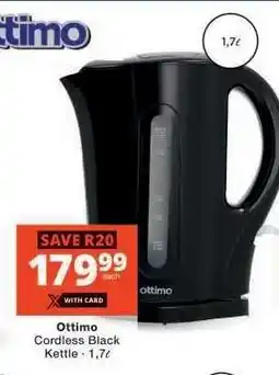 Checkers Ottimo Cordless Black Kettle offer