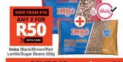 Checkers Imbo Black/Brown/Red Lentils/Sugar Beans 500g offer