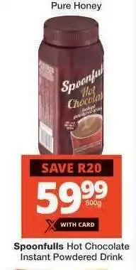 Checkers Spoonfulls Hot Chocolate Instant Powdered Drink offer