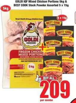 Boxer GOLDI IQF Mixed Chicken Portions 5kg & BEST COOK Stock Powder Assorted 5 x 15g offer