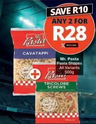 Checkers Mr. Pasta Pasta Shapes offer
