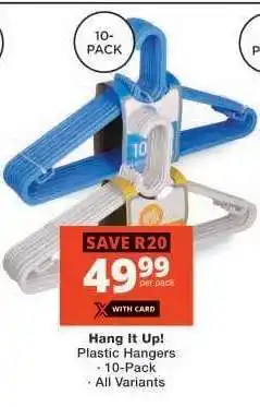 Checkers Hang It Up! Plastic Hangers offer