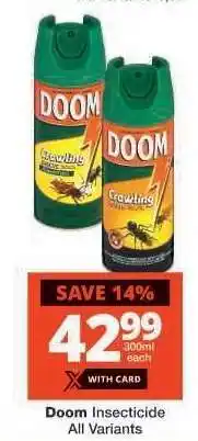 Checkers DOOM INSECTICIDE offer