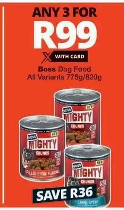 Checkers BOSS DOG FOOD offer