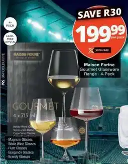 Checkers Maison Forine Gourmet Glassware Range - 4-Pack offer