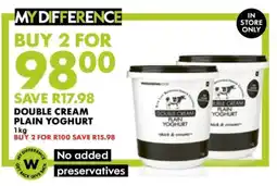 Woolworths Double Cream Plain Yoghurt offer