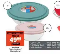 Checkers Marinex Glass Pie Dish/Mixing Bowl offer