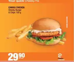 Spar CHIKKA CHICKEN Cheeky Burger & Chips 100 g offer