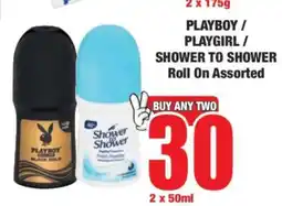 Boxer PLAYBOY / PLAYGIRL / SHOWER TO SHOWER Roll On Assorted offer