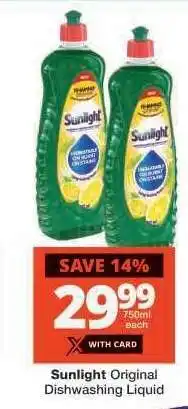Checkers Sunlight Original Dishwashing Liquid offer