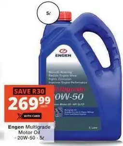 Checkers Engen Multigrade Motor Oil offer