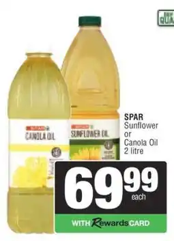 Spar SPAR Sunflower or Canola Oil offer