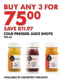 Woolworths Cold Pressed Juice Shots offer