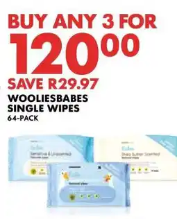Woolworths WOOLIESBABES SINGLE WIPES offer