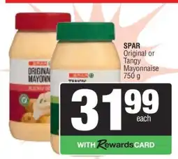 Spar SPAR Original or Tangy Mayonnaise offer