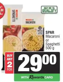Spar SPAR Macaroni or Spaghetti 500 g offer