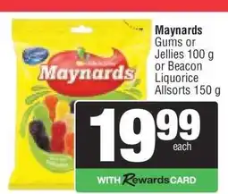 Spar Maynards Gums or Jellies 100 g or Beacon Liquorice Allsorts 150 g offer