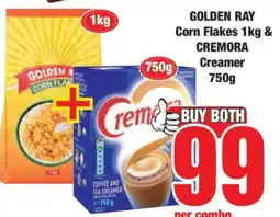 Boxer GOLDEN RAY Corn Flakes 1kg & CREMORA Creamer 750g offer