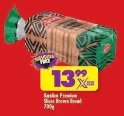 Shoprite Sasko Premium Slices Brown Bread 700g offer