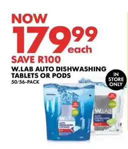 Woolworths W.LAB AUTO DISHWASHING TABLETS OR PODS offer