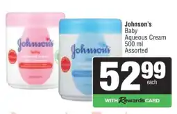 Spar Johnson's Baby Aqueous Cream offer