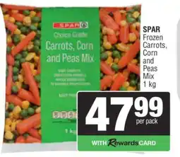 Spar SPAR Frozen Carrots, Corn and Peas Mix 1 kg offer