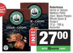 Spar Robertsons Herbs or Spices Medium Refill offer