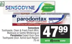 Spar Sensodyne or Parodontax Toothpaste offer