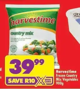 Shoprite HARVESTIME FROZEN COUNTRY MIX VEGETABLES 900g offer