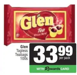Spar Glen Tagless Teabags 100s offer