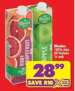 Shoprite Rhodes 100% Juice All Variants offer