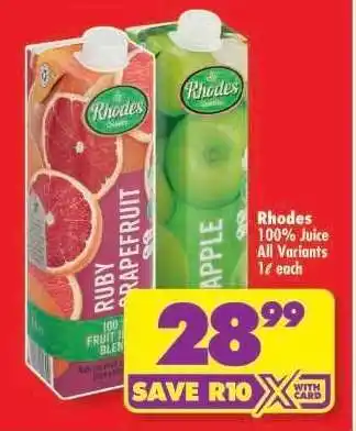 Shoprite Rhodes 100% Juice All Variants offer