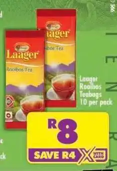 Shoprite LAAGER ROOIBOS TEABAGS 10 per pack offer