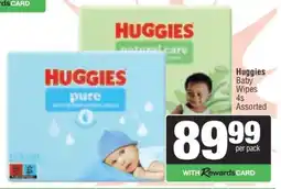 Spar Huggies Baby Wipes 4s Assorted offer