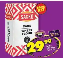 Shoprite Sasko Cake Wheat Flour 2.5kg offer
