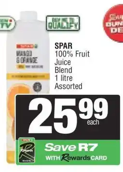 Spar SPAR 100% Fruit Juice Blend offer