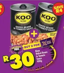 Shoprite Koo Baked Beans in Tomato Sauce 400g offer