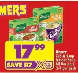 Shoprite KNORR CUP-A-SOUP INSTANT SOUP offer