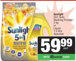 Spar Sunlight 5in1 Auto Washing Powder or Liquid offer