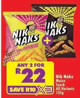 Shoprite Nik Naks Maize Snack All Variants 135g offer