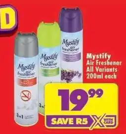 Shoprite MYSTIFY AIR FRESHENER all variants 200ml each offer