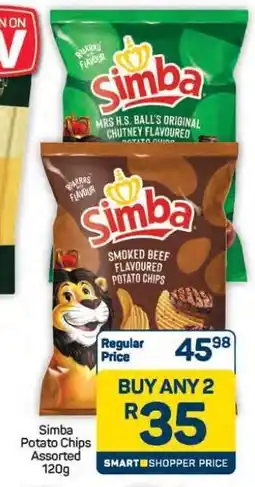 Pick n Pay Hypermarket Simba Potato Chips Assorted 120g offer