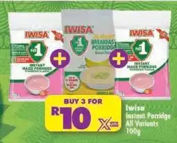 Shoprite Iwisa Instant Porridge All Variants 100g offer