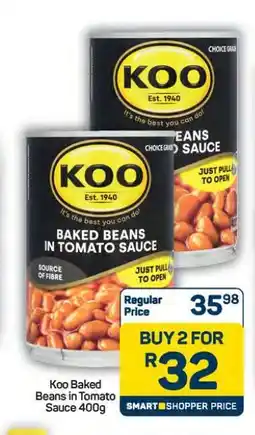 Pick n Pay Hypermarket Koo Baked Beans in Tomato Sauce 400g offer